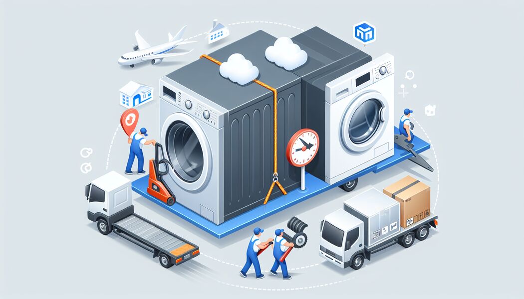 Nutzung von Transportmitteln sicherstellen - Waschmaschine beim Umzug sicher transportieren – Schritt für Schritt