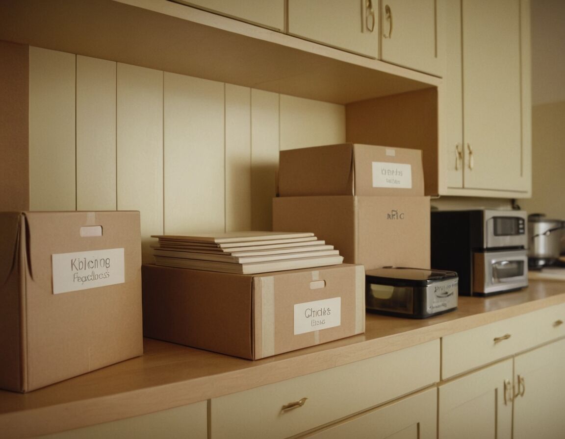 Kochbücher und Küchenhelfer in Kisten ordnen   - Wie Du Deine Küche effizient für den Umzug vorbereitest