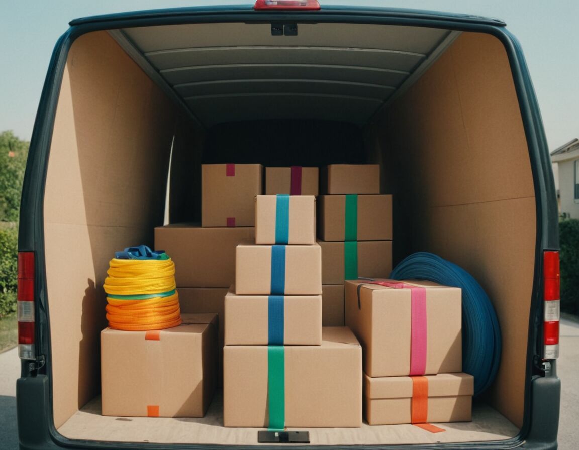 Spanngurte zur Sicherung im Transporter   - Welche Werkzeuge Du beim Umzug brauchst – und welche nicht