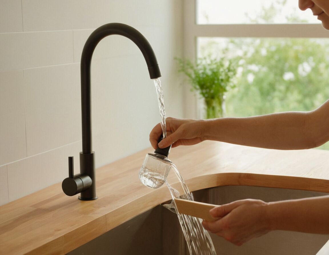 Installiere Wasserhahnaufsätze zum Wassersparen - Wie Du Deine neue Küche nachhaltig einrichtest